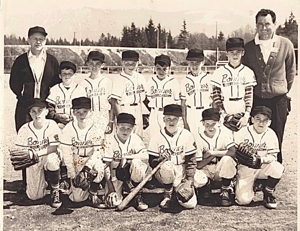 Dad coaching baseball