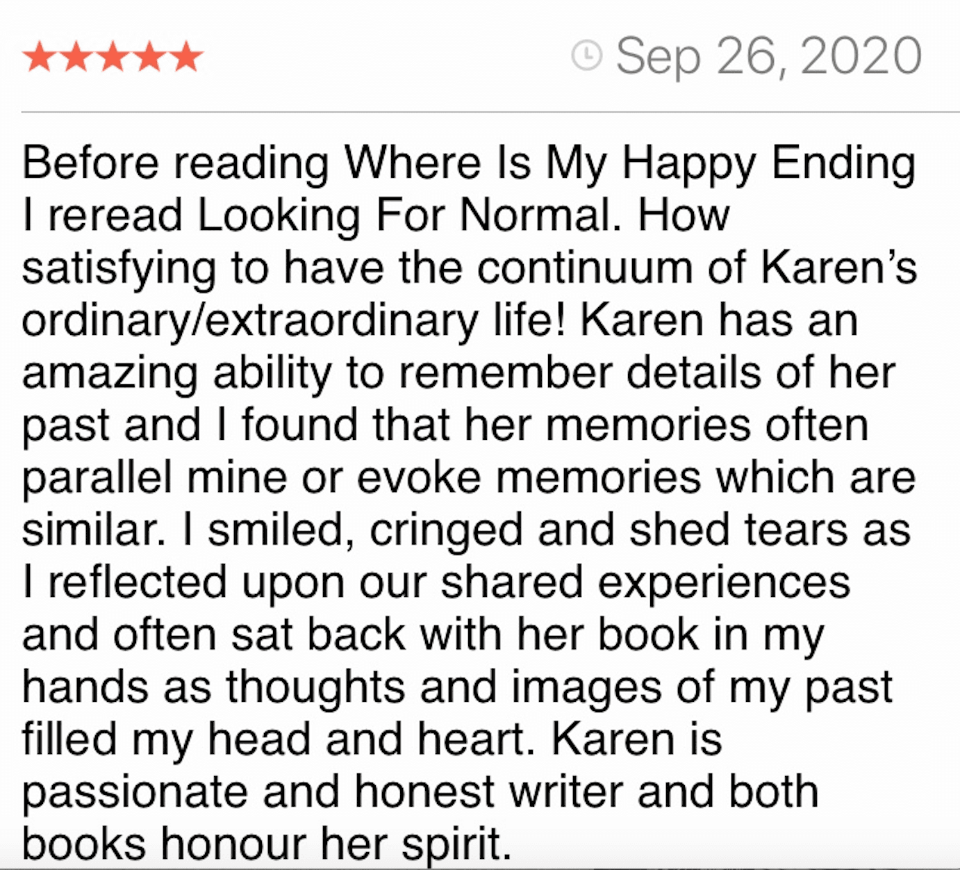 Five stars for Where Is My Happy Ending? - A Journey of No Regrets