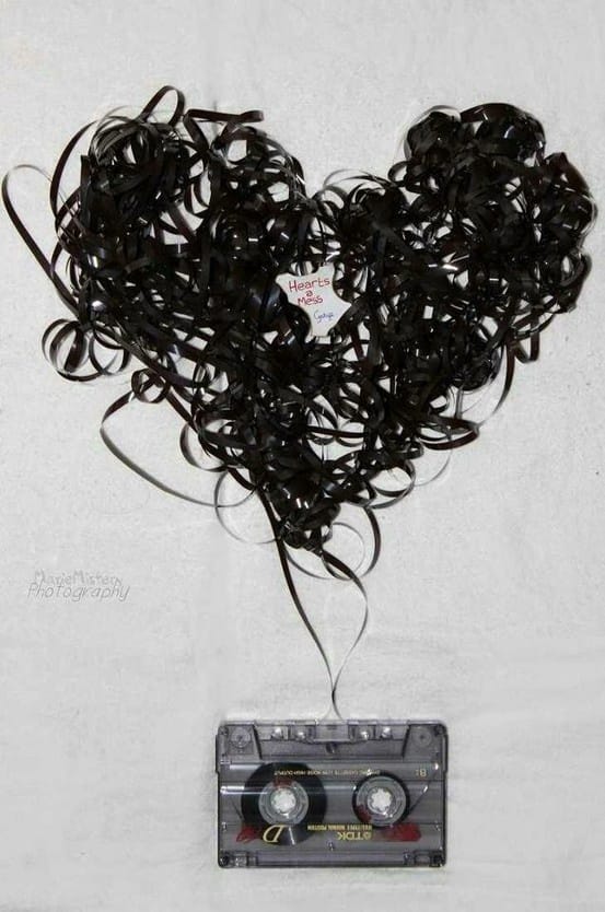 Cassette tape heart